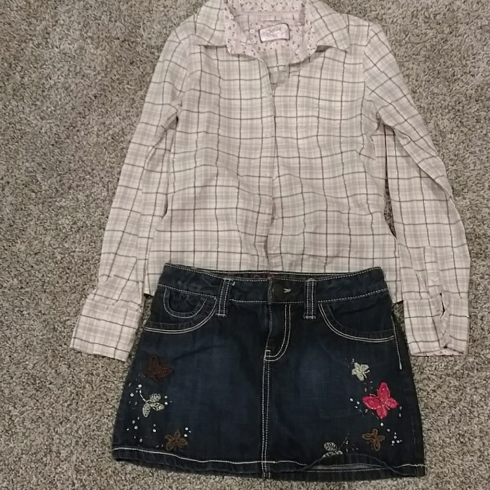 Size 12 gap denim shirt with Justice shirt